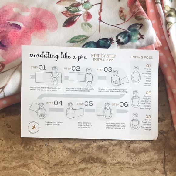 First Landings Swaddles and Matching Head Bands Set - Picture 7 of 12